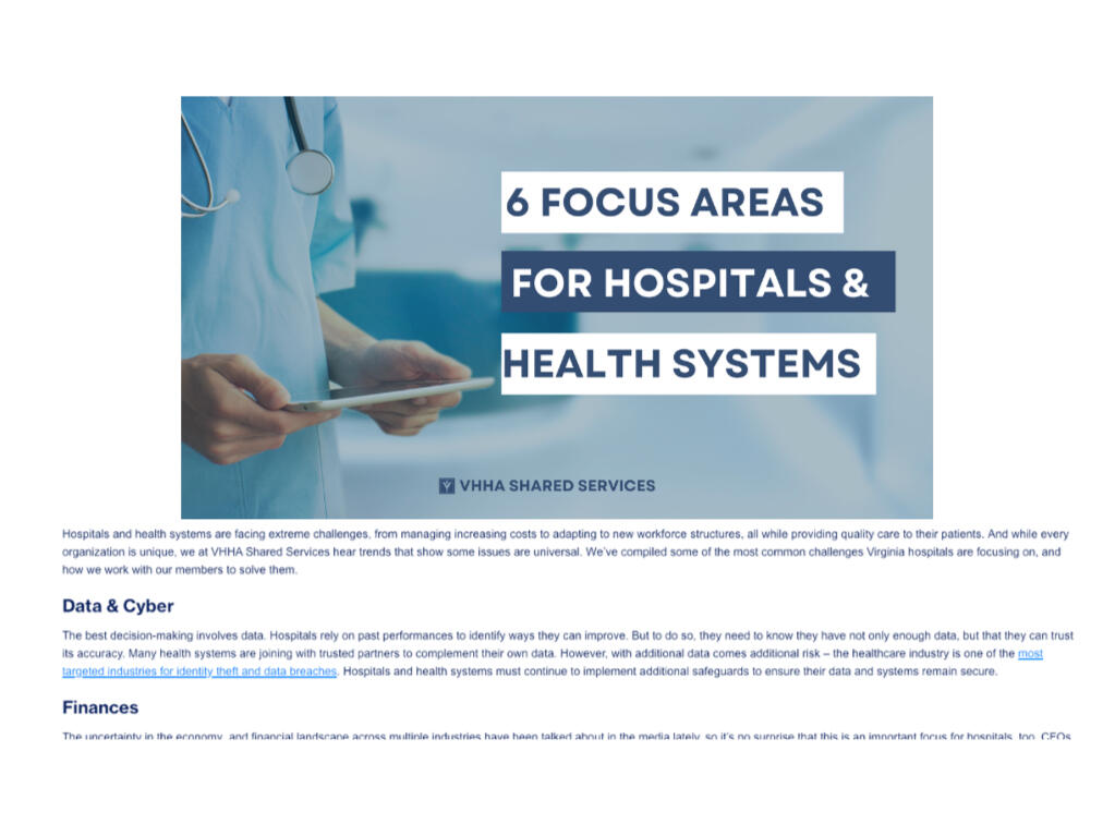 Industry Blog: Researched, developed, and published original articles that established thought leadership and translated complex topics into practical insights for healthcare audiences.